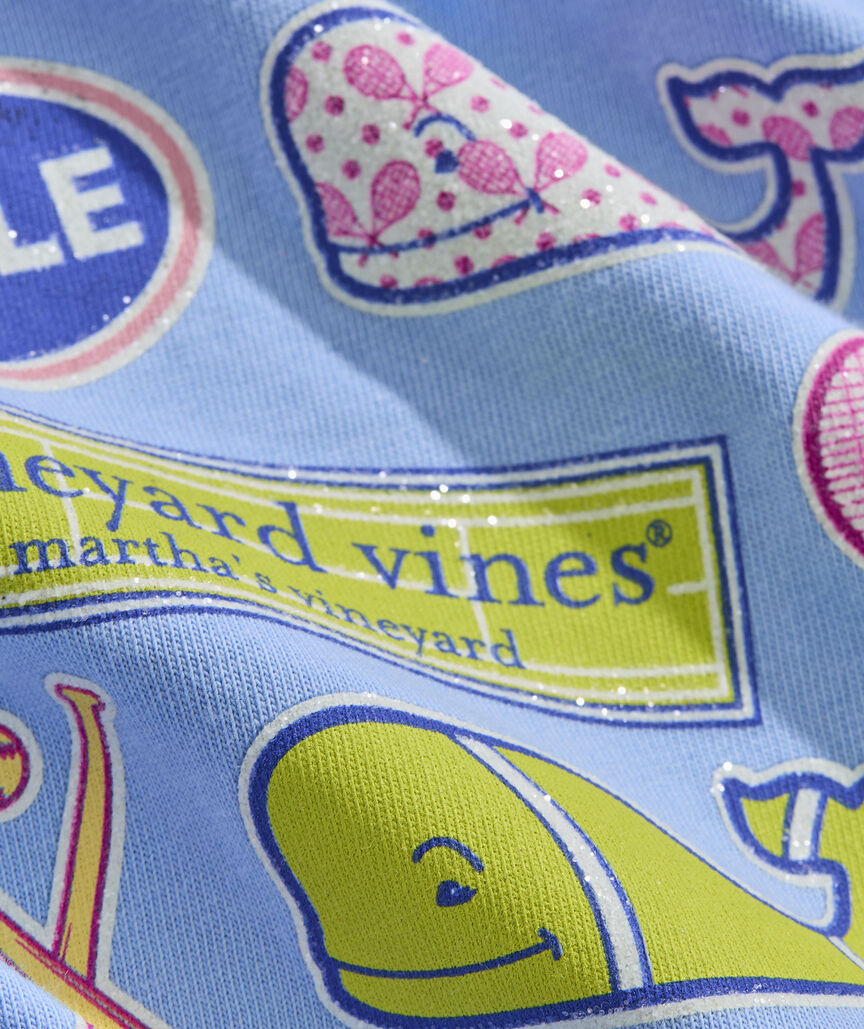 Girls' Sticker Whale Short-Sleeve Pocket Tee