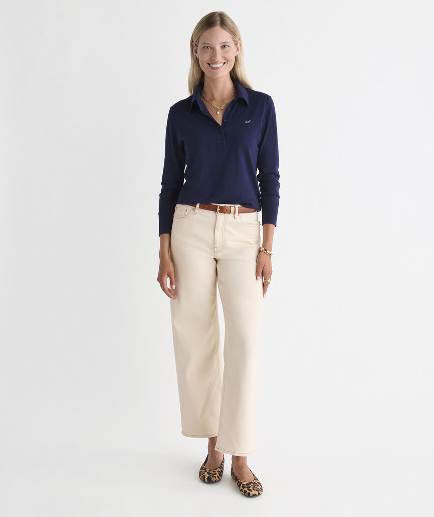 Cotton Cashmere Heritage Sweater Polo