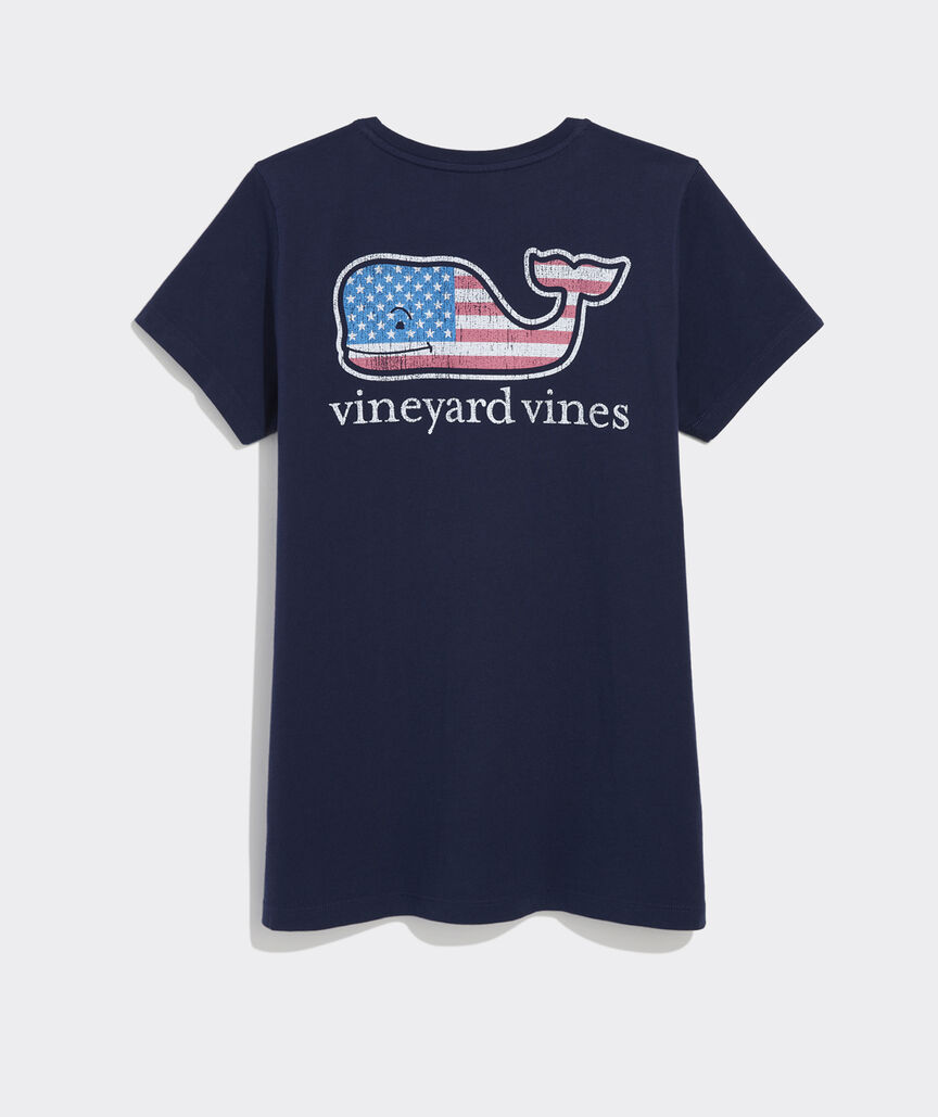 Women's Flag Whale Short-Sleeve Pocket Tee