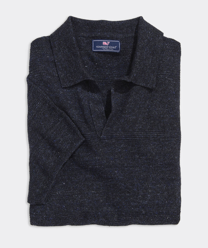Linen Blend Sweater Polo