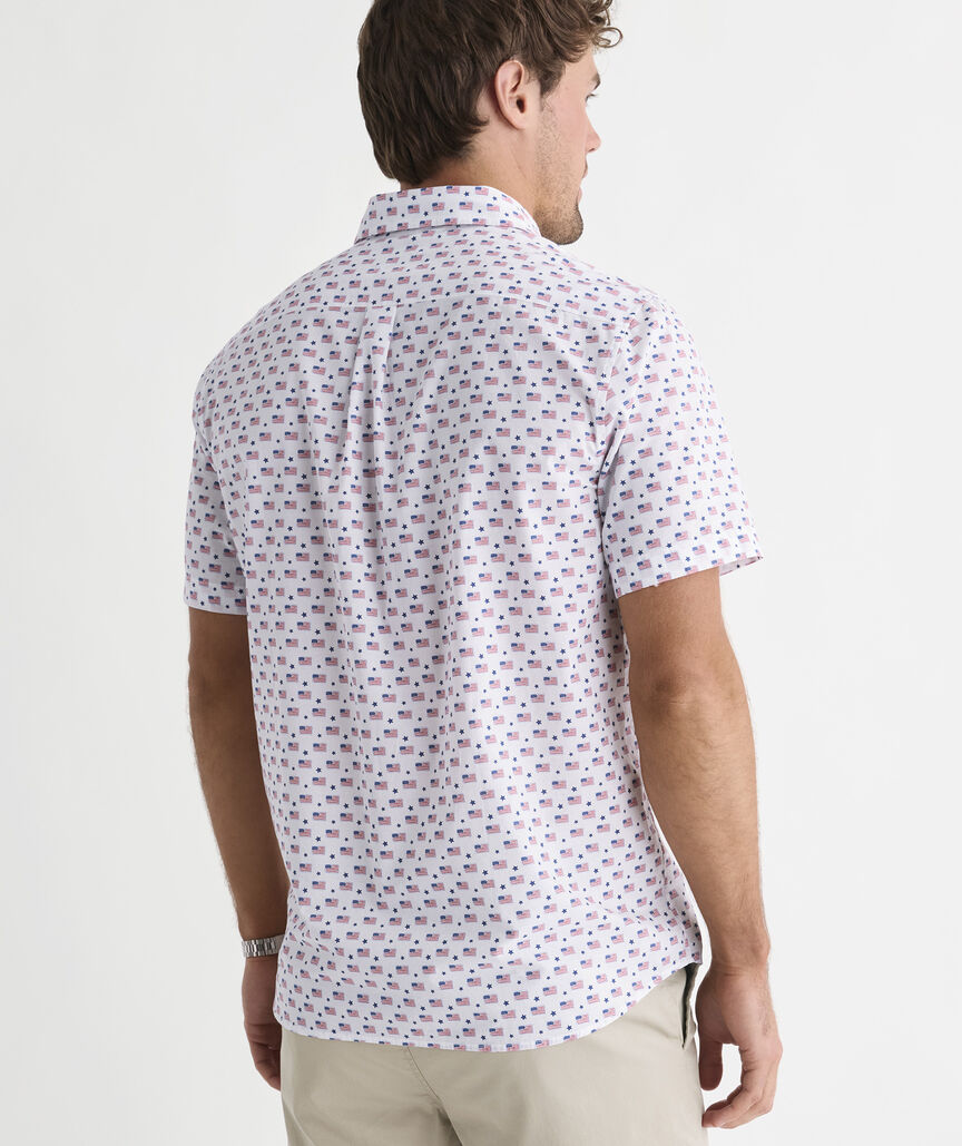 Cotton Flags & Stars Short-Sleeve Shirt
