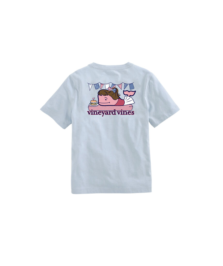OUTLET Girls' BBQ Whale Short-Sleeve Pocket Tee