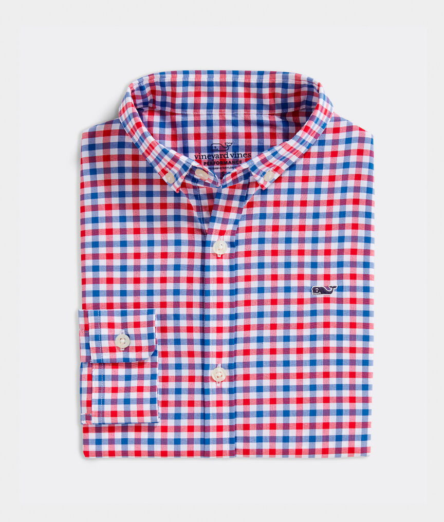 Boys' Grouper On-The-Go Performance Whale Button-Down Shirt