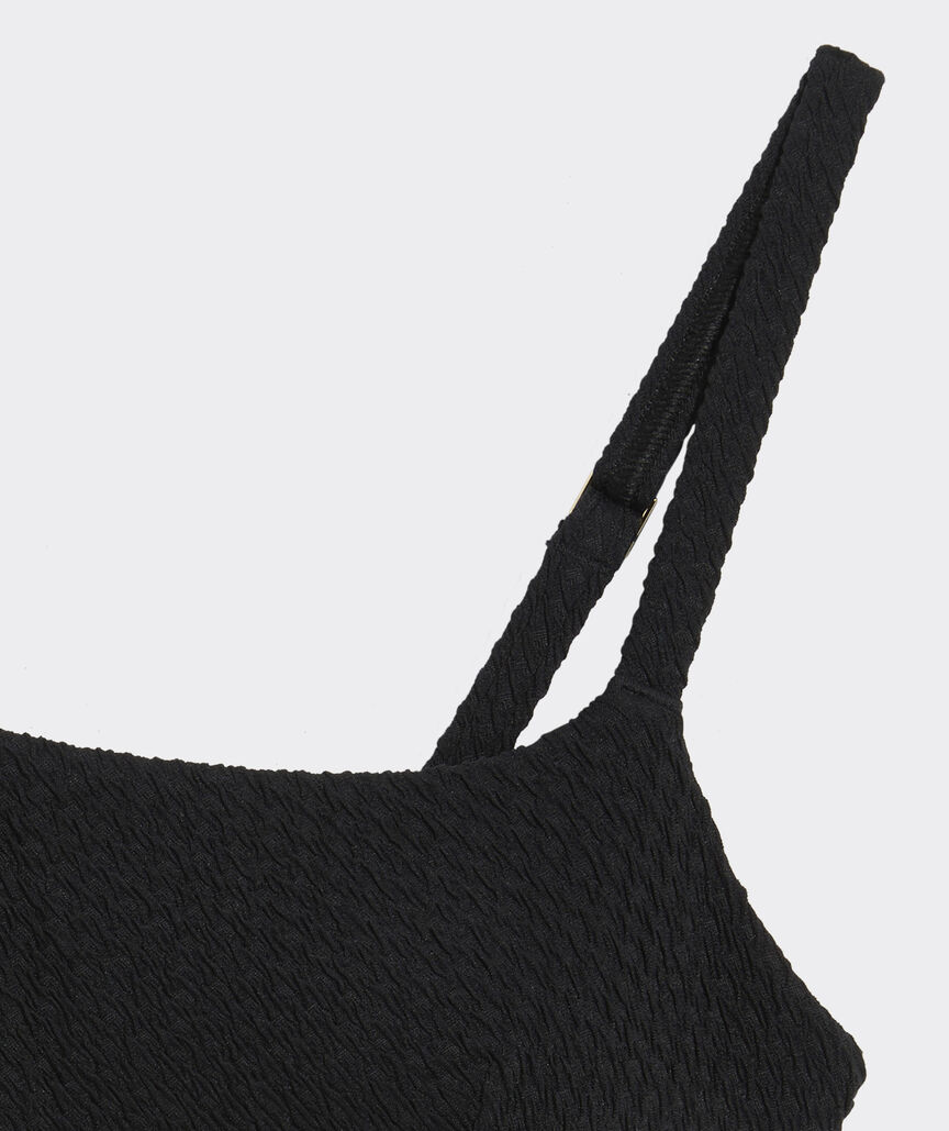 Textured Southampton Square Neck Bikini Top