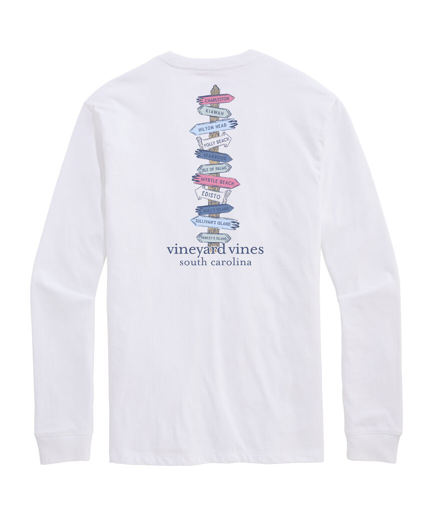 OUTLET South Carolina Beach Signs Long-Sleeve Pocket Tee