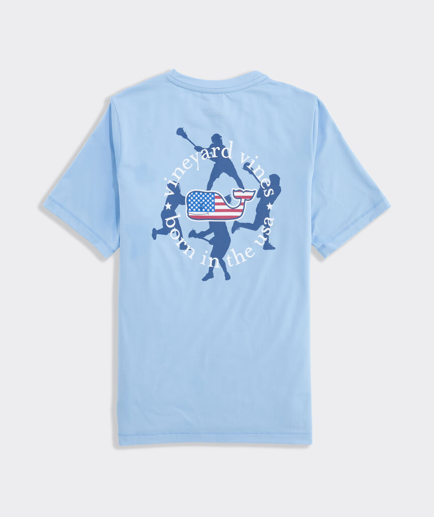Boys' Performance Lacrosse USA Circle Short-Sleeve Harbor Sun Tee