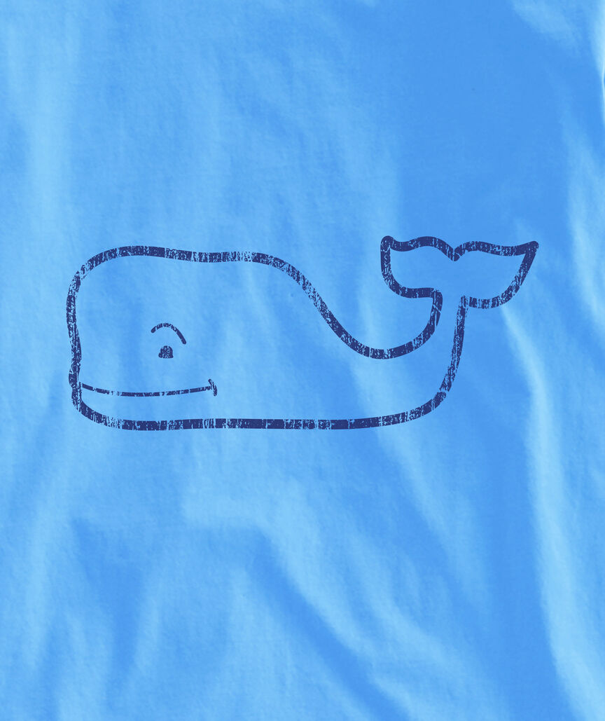 Outlet Long-Seeve Vintage Whale Graphic T-Shirt