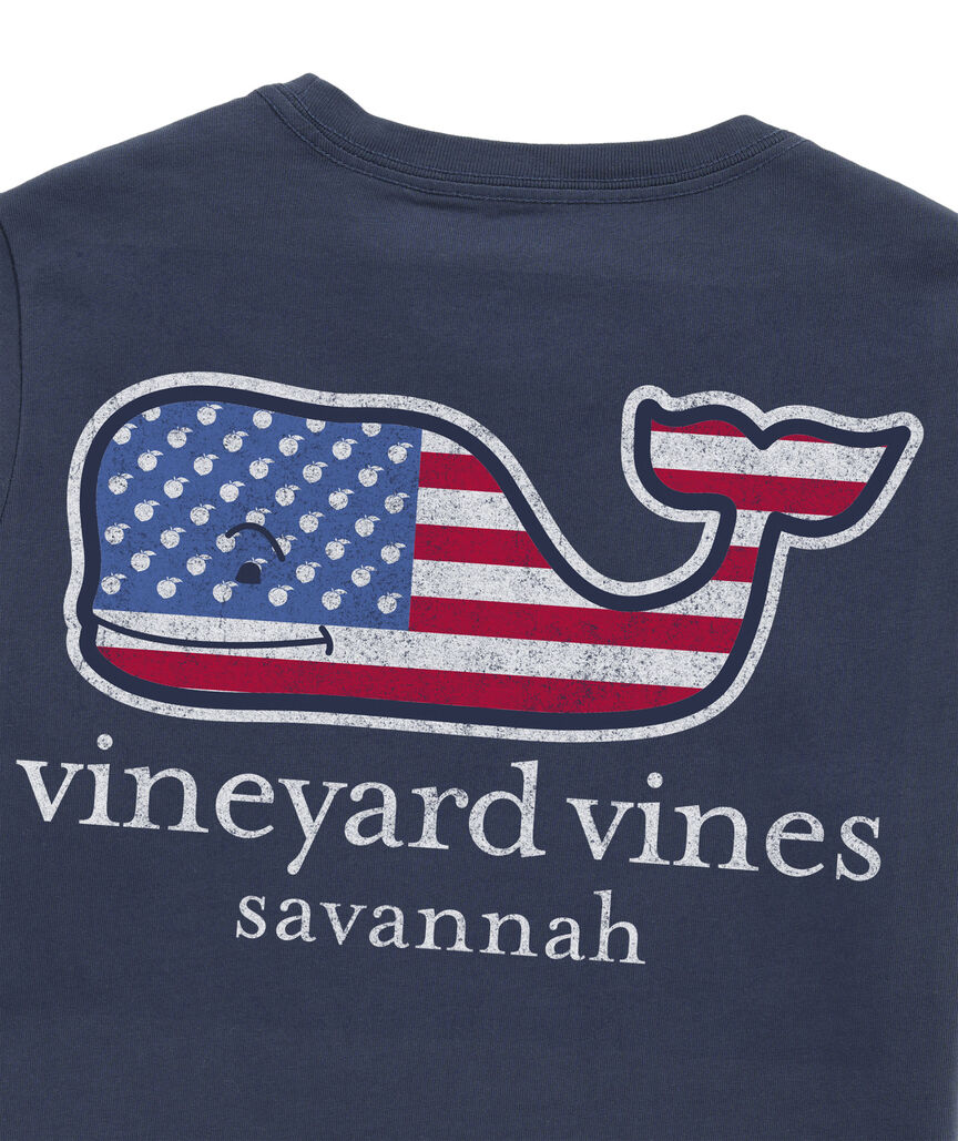 Kids Savannah Icon Flag Whale Short-Sleeve Pocket T-Shirt