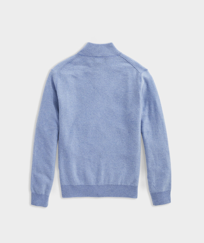 Cashmere Reverse Birdseye Quarter-Zip Sweater