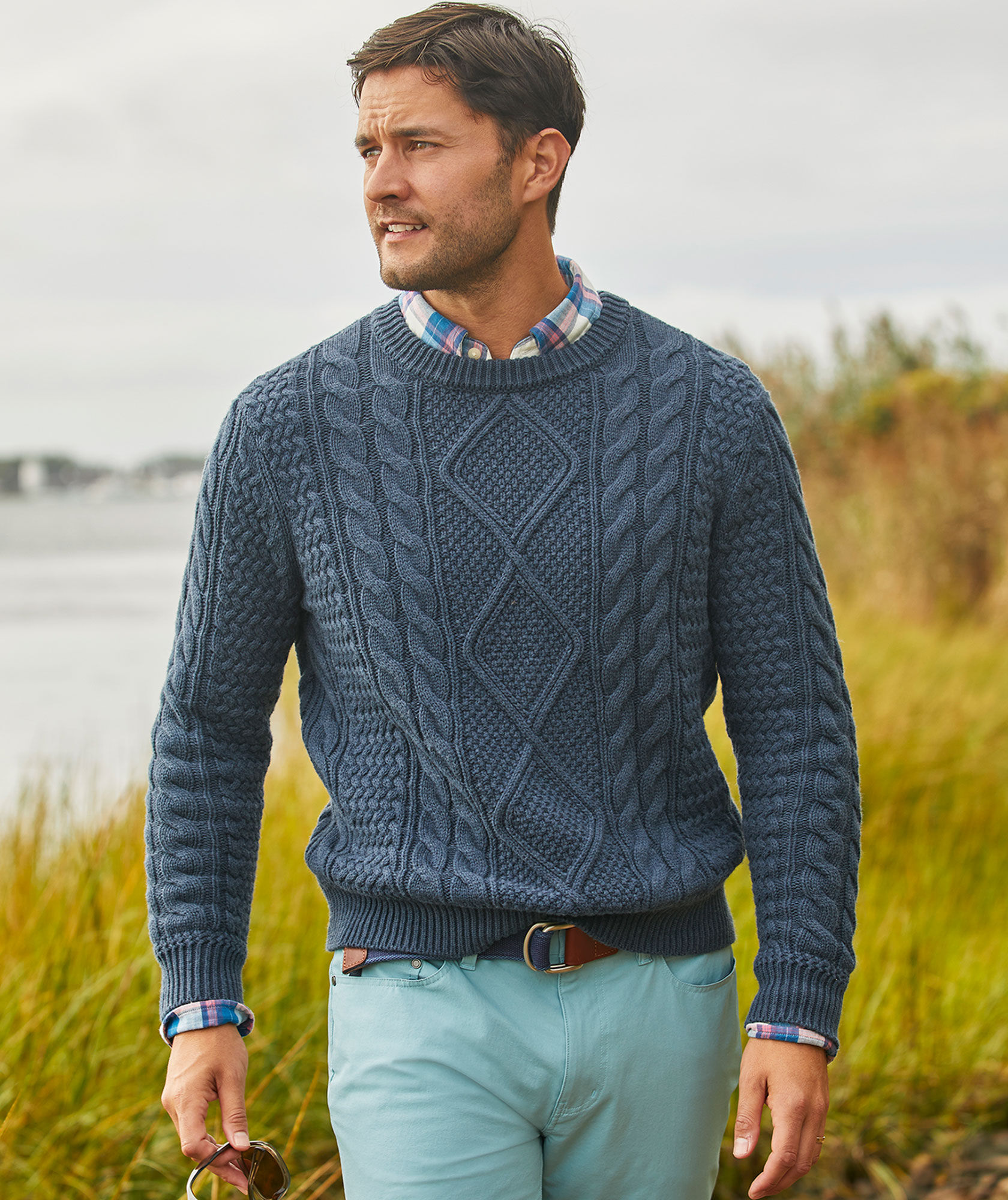 fisherman crewneck sweater