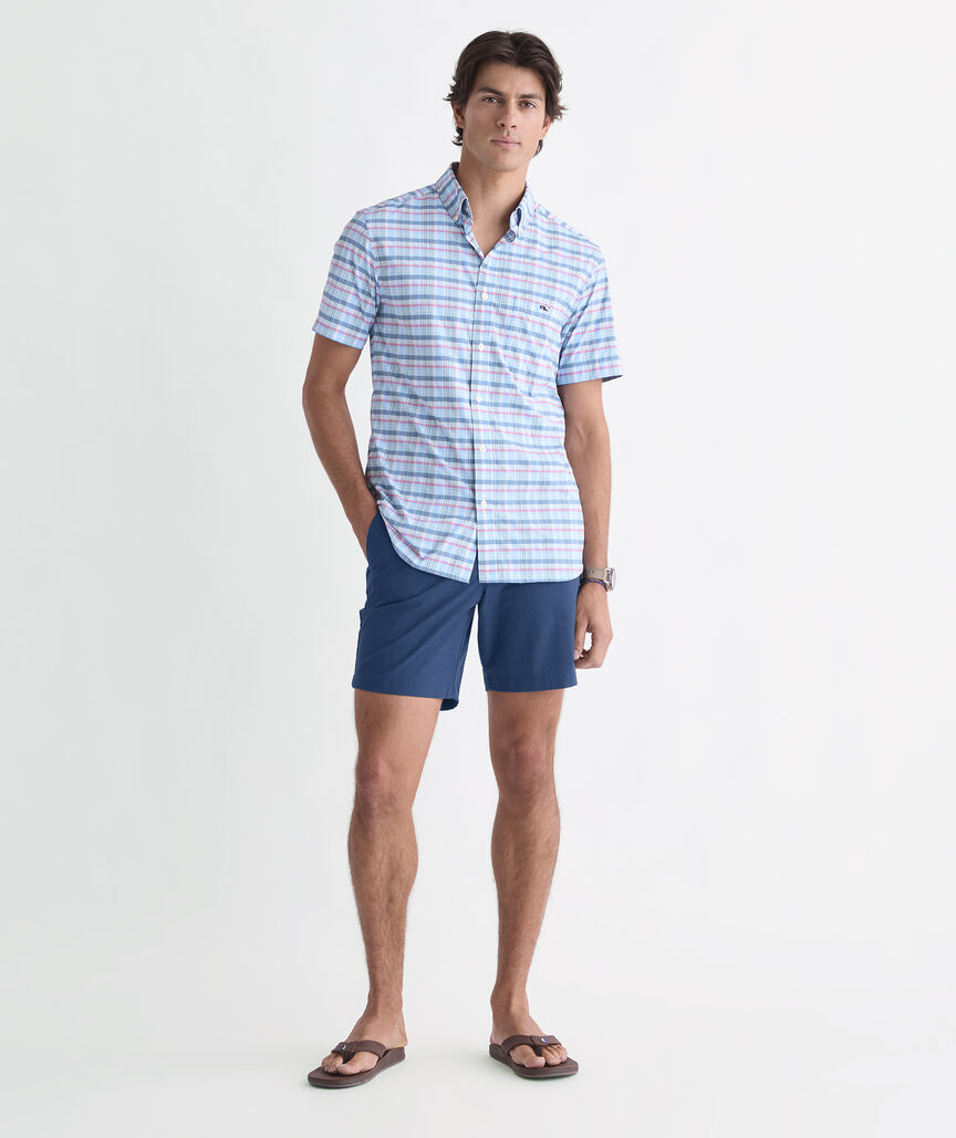 Performance Plaid Short-Sleeve Featherweight Shirt