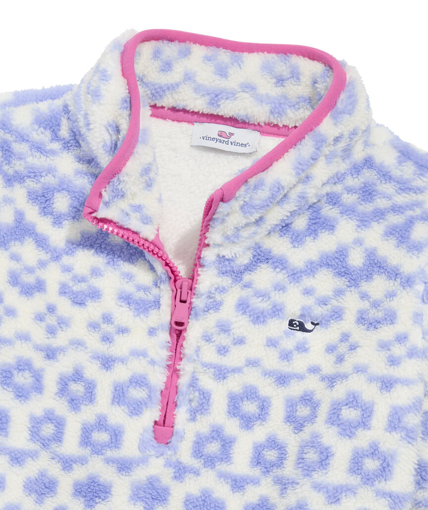 OUTLET Girls' Fair Isle Printed Fuzzy Quarter-Zip