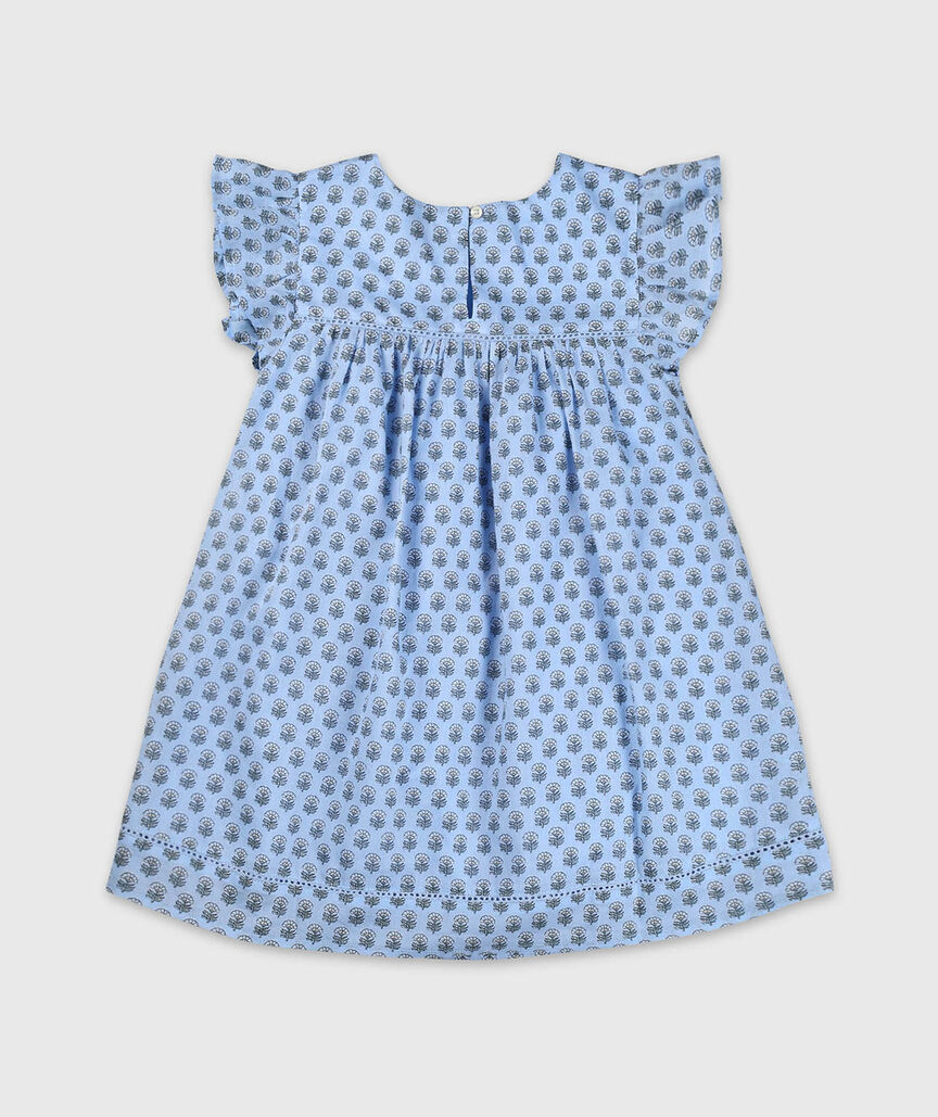 OUTLET Girls' Printed Flutter Sleeve Dress