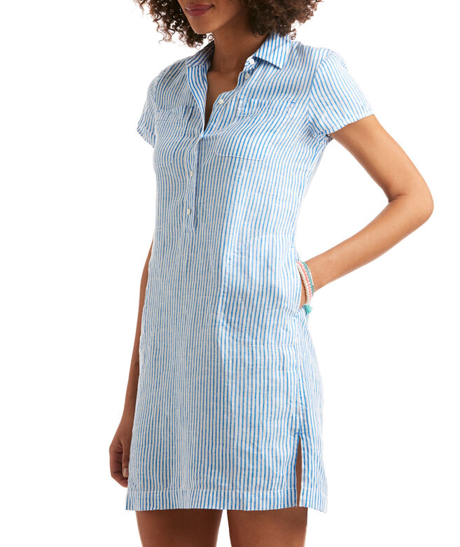 Shop Reverse Print Linen Shirt Dress at vineyard vines