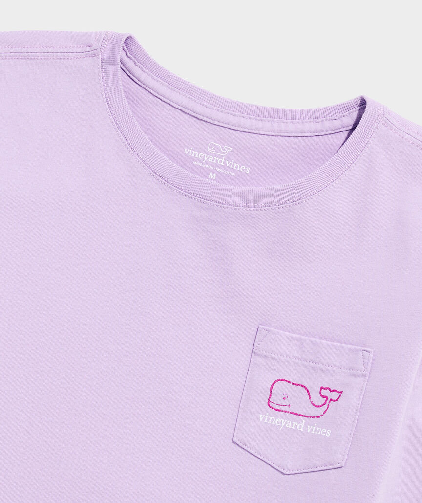 Girls' Two-Toned Vintage Whale Long-Sleeve Pocket Tee