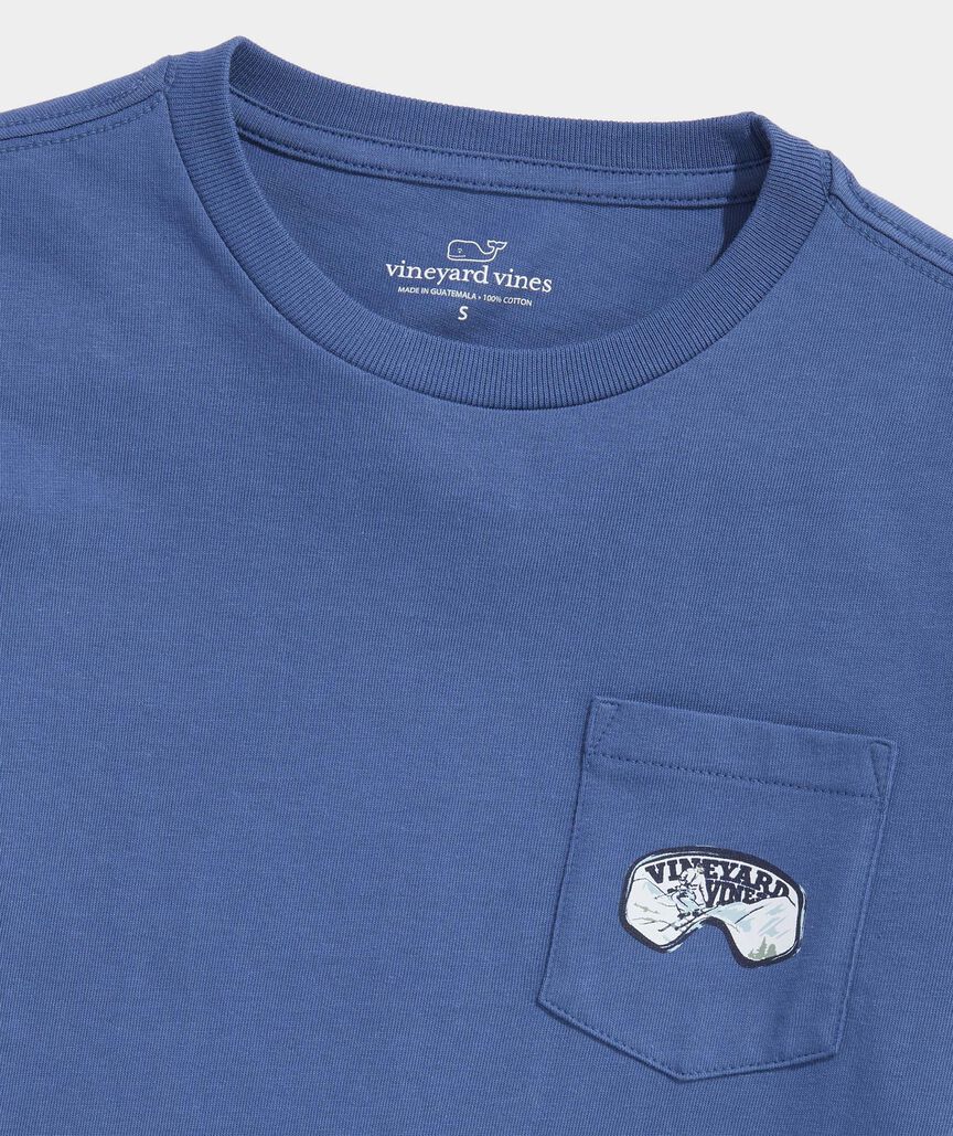 Boys' Painted Ski Goggles Long-Sleeve Pocket Tee