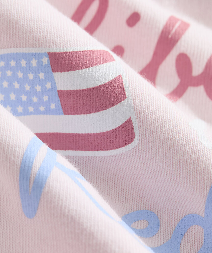 Women's Garment-Dyed USA Stacked Text Boxy Tee