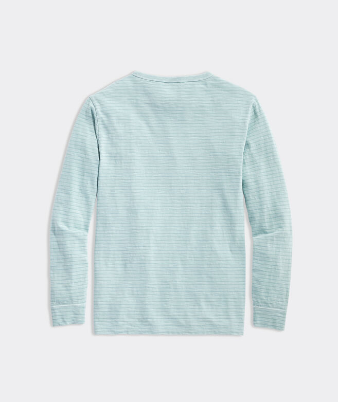 Garment-Dyed Slub Long-Sleeve Island Crewneck