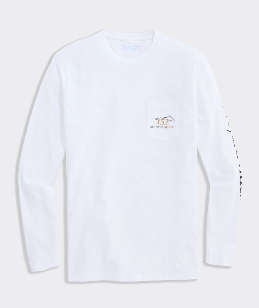 Kentucky Derby Run For The Roses Long-Sleeve Pocket Tee
