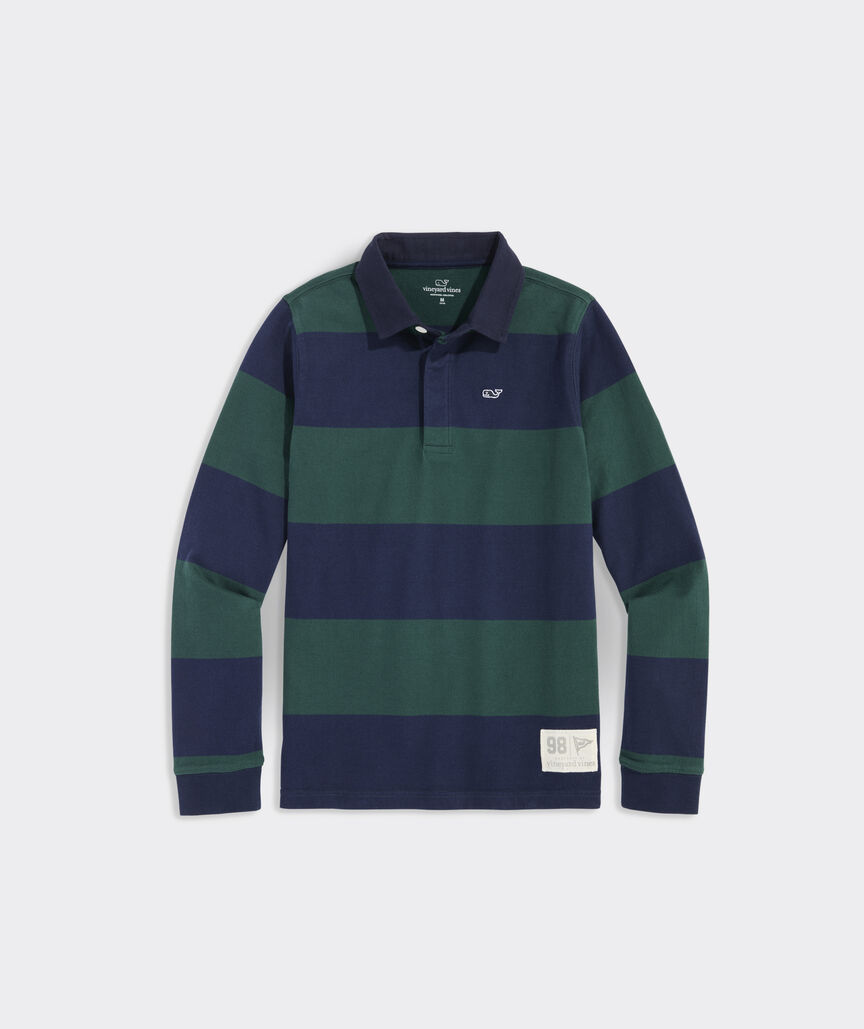 Boys' Striped Cotton Rugby Shirt