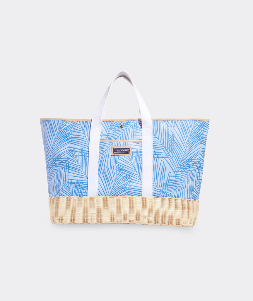 Tropical Palm Print Oversized Tote