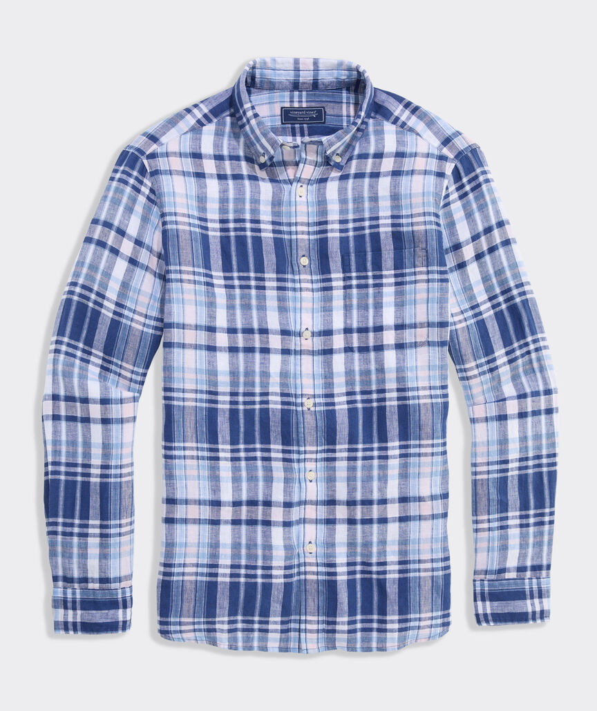 Pelican Point Plaid Linen Shirt