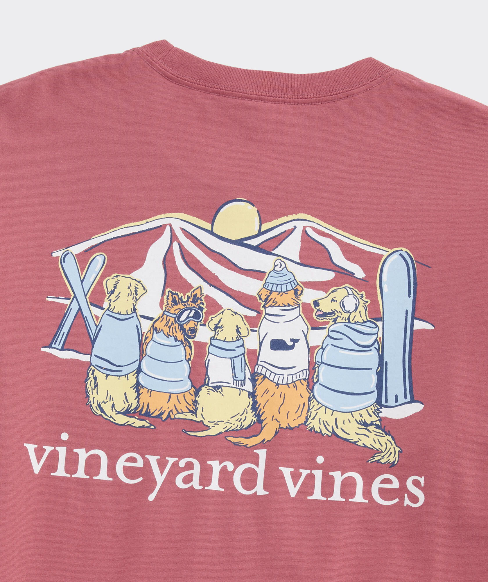 Sunset Ski Pups Long-Sleeve Pocket Tee