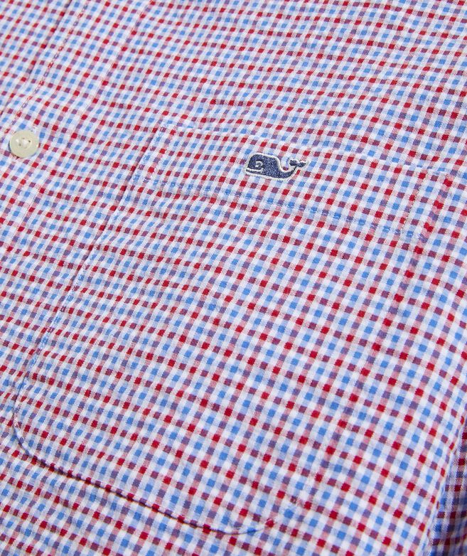 Stretch Cotton Seersucker Tattersall Shirt