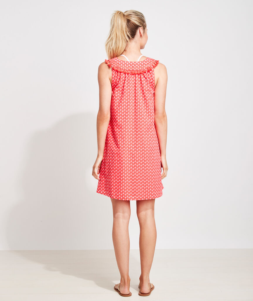 Tile Print Embroidered Coverup