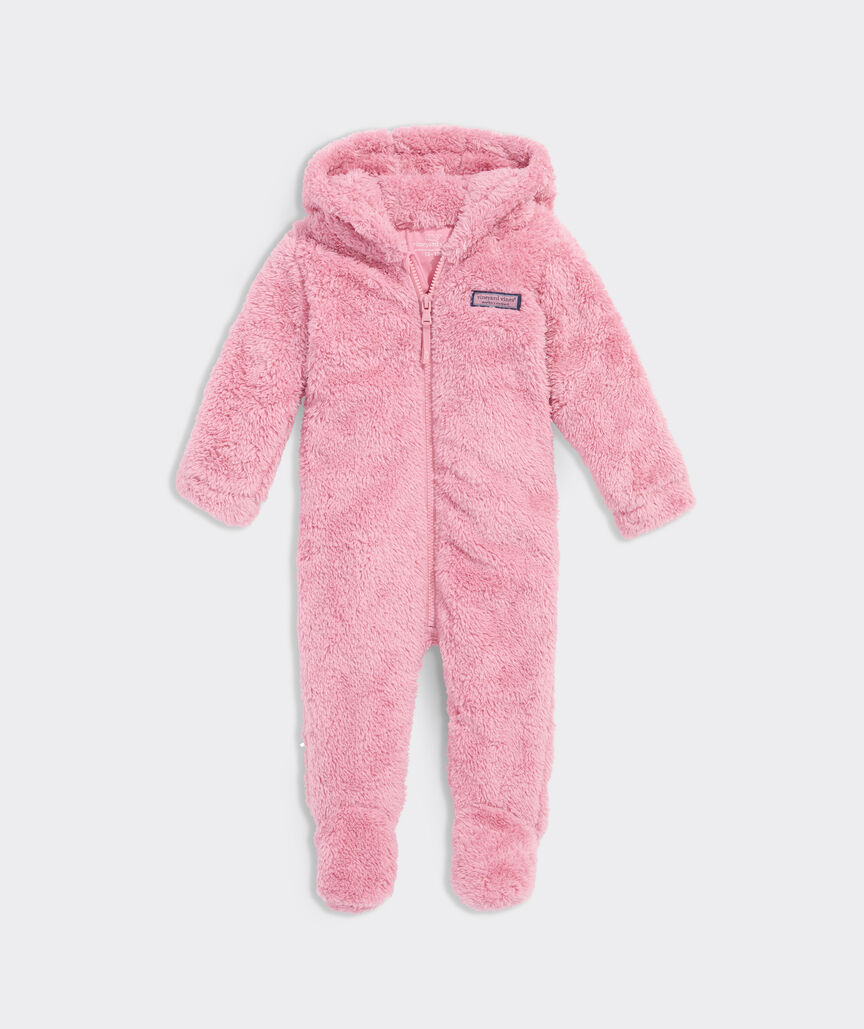 Baby Teddy Fleece Hooded Jumpsuit