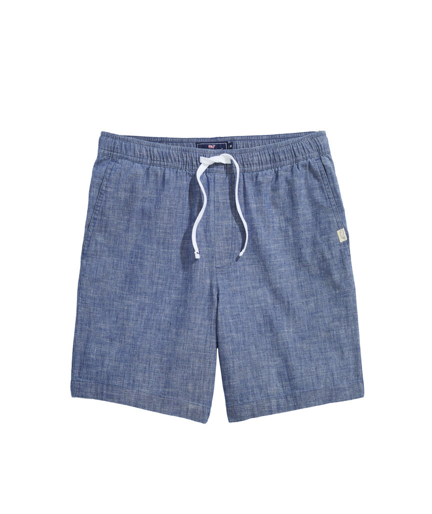 OUTLET 7 Inch Pull-On Chambray Shorts