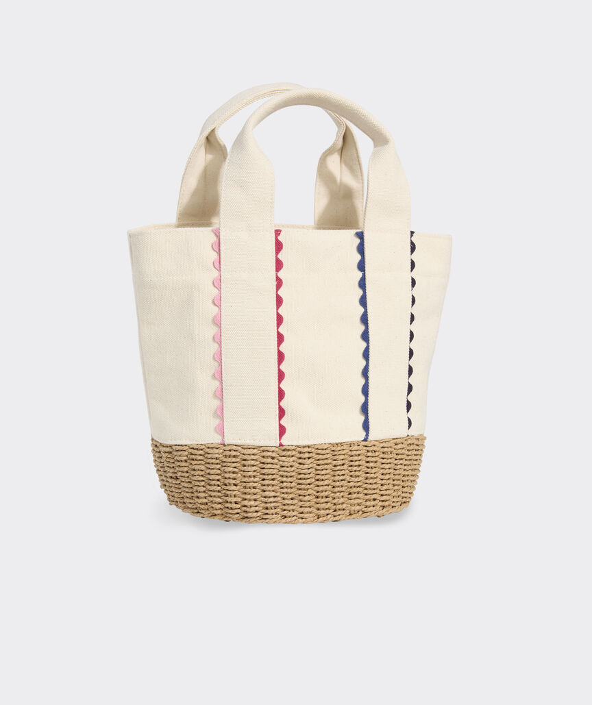 Wicker Base Bucket Bag