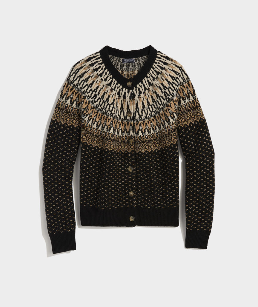 Wool Blend Fair Isle Cardigan