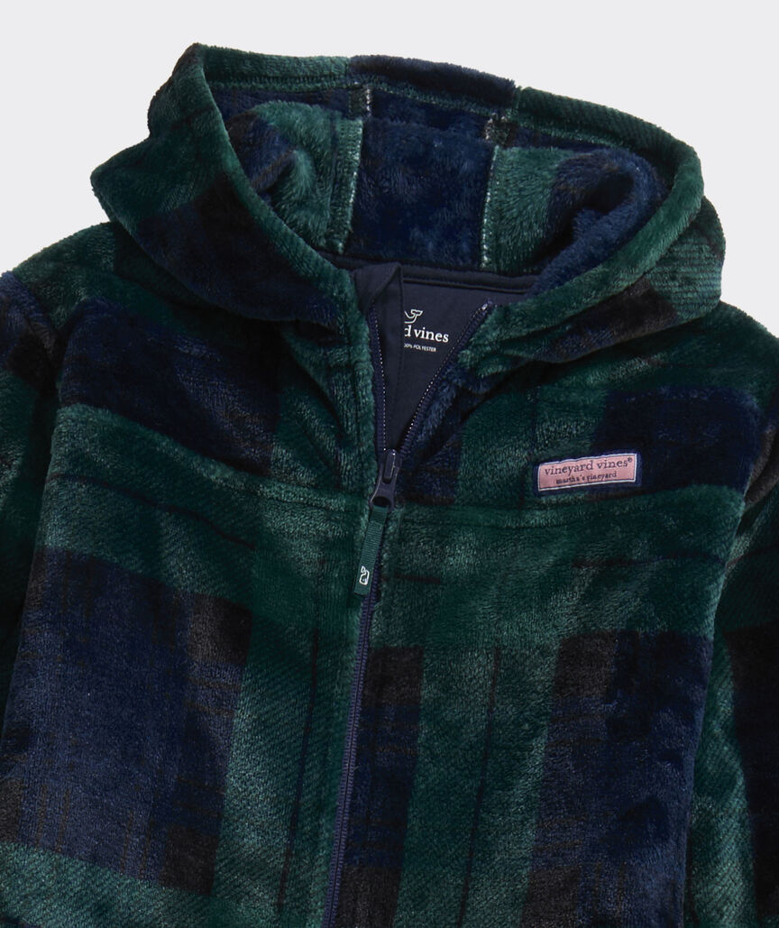 Kids' Hooded High-Pile One-Piece Pajamas