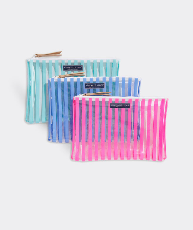Party Stripe PVC Pouch 3-Pack Set
