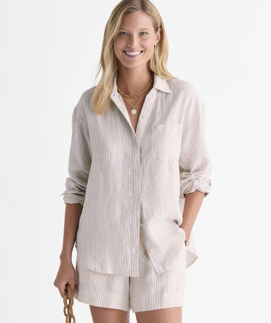 Birdie Linen Button-Down
