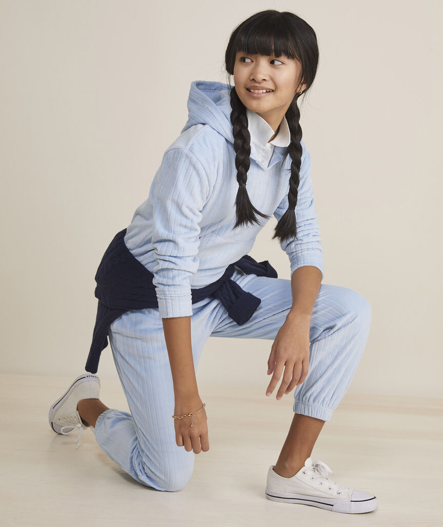 Girls' Plush Ribbed Joggers