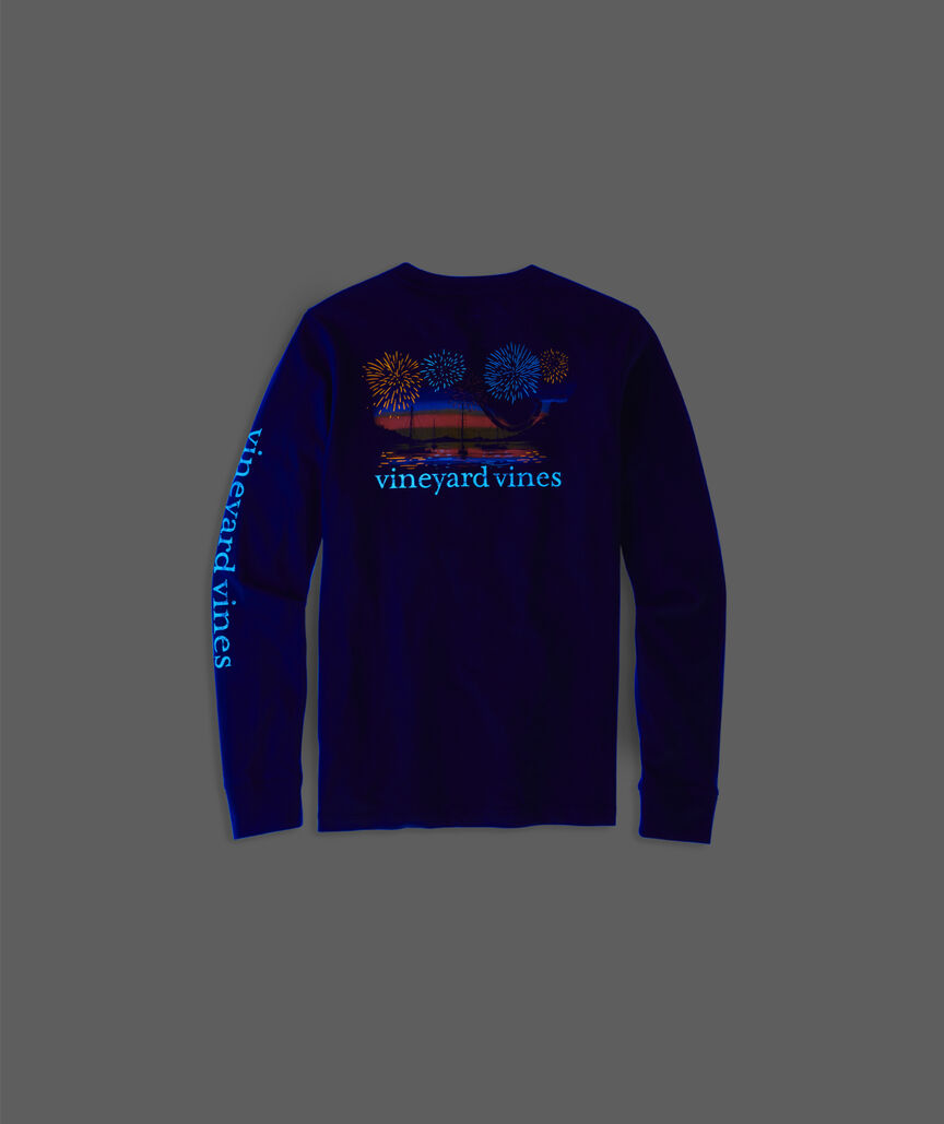 Boys' Fireworks Sunset Glow-In-The-Dark Long-Sleeve Pocket Tee
