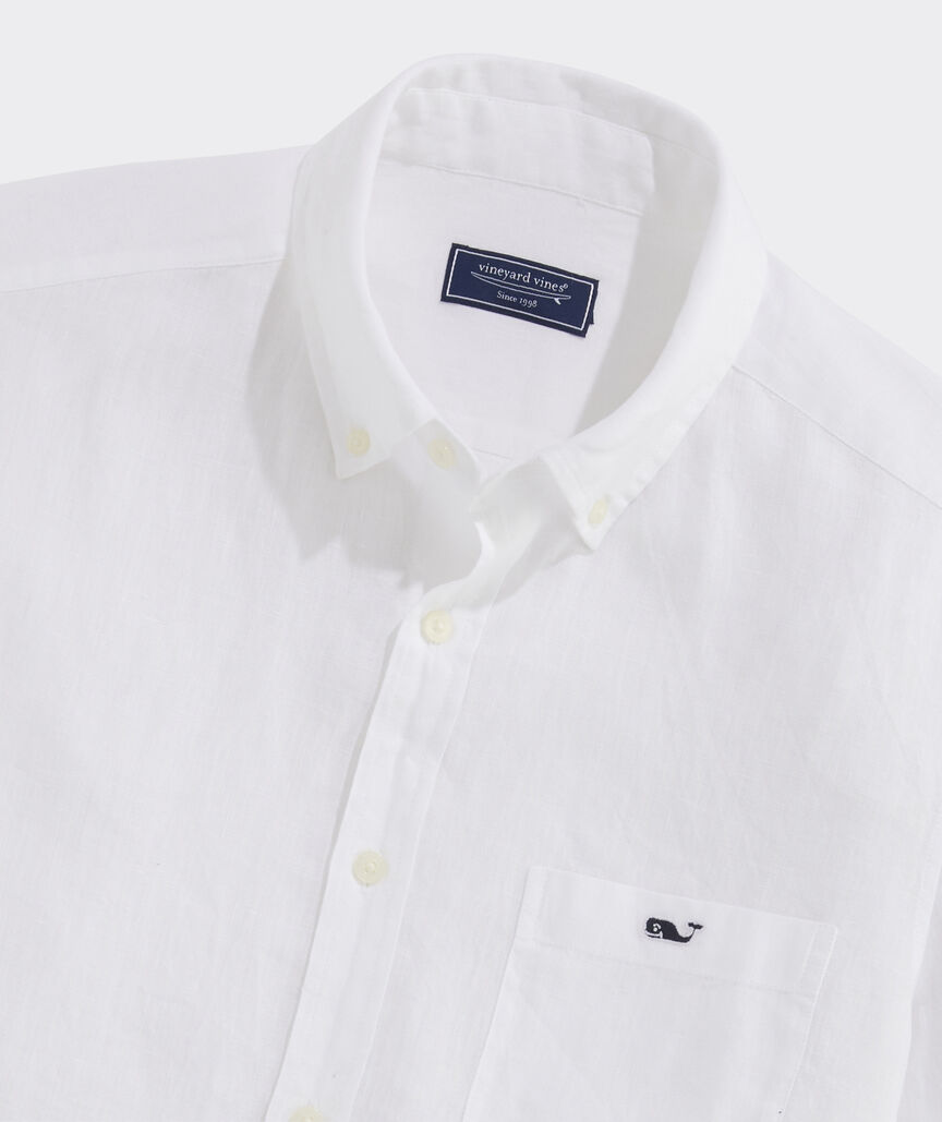 Linen Short-Sleeve Solid Shirt
