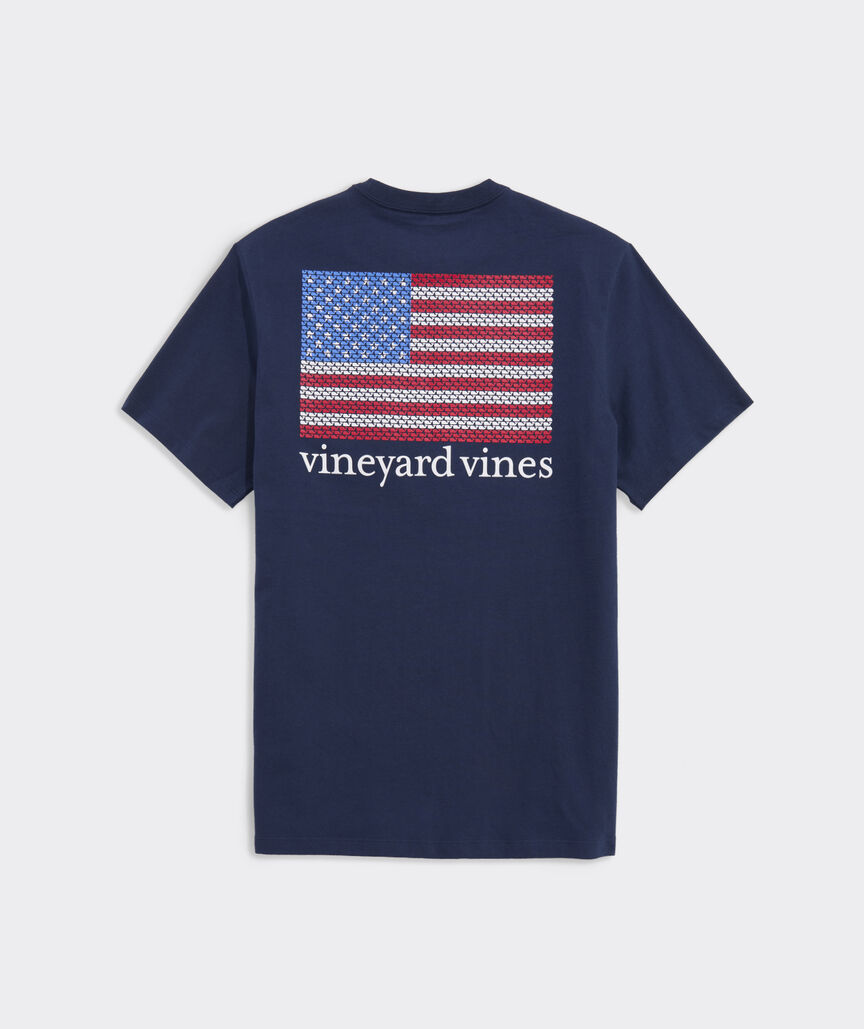 Micro Whale American Flag Short-Sleeve Pocket Tee