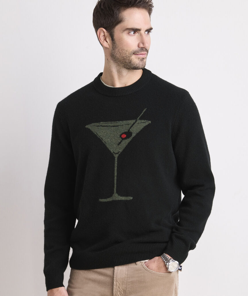 Merino Wool Martini Crewneck Sweater