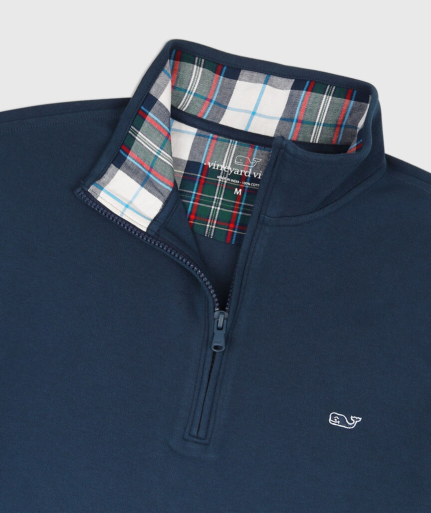 OUTLET Plaid Jersey Half-Zip
