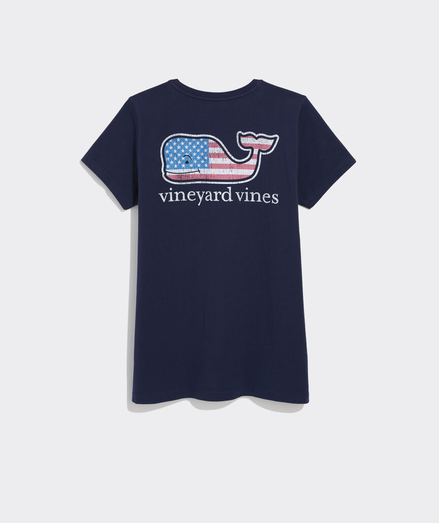 Women's Flag Whale Short-Sleeve Pocket Tee