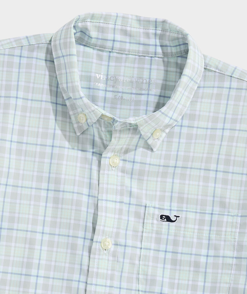 Boys' Performance Plaid Short-Sleeve Featherweight Shirt