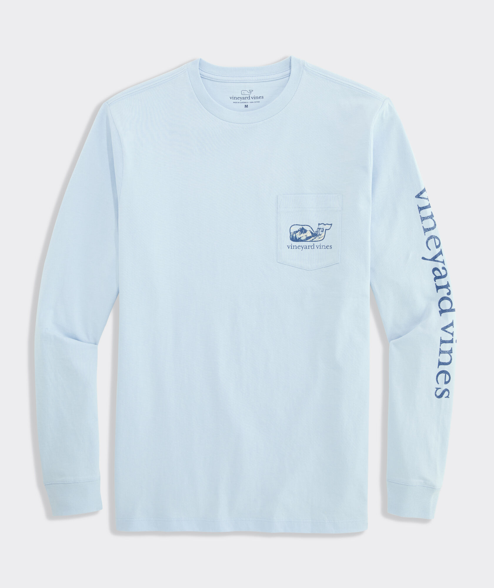 Ski Mountain Scenic Whale Long-Sleeve Pocket Tee