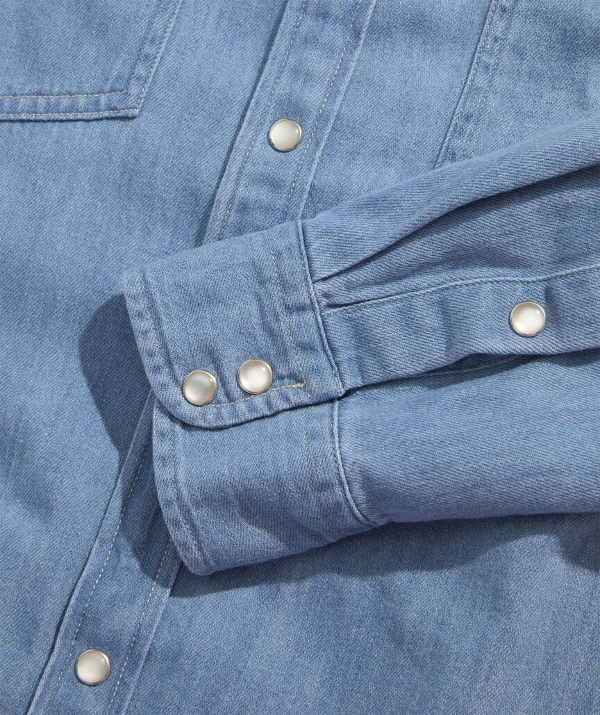 Cotton-Linen Denim Western Shirt