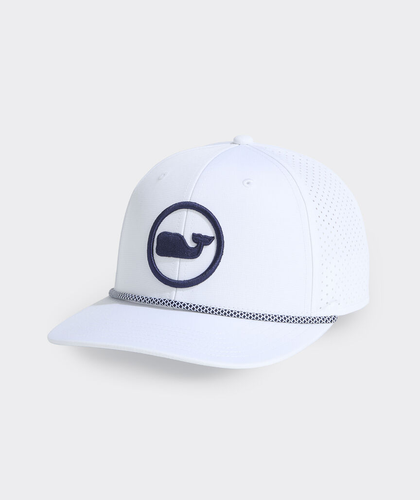 Whale Dot Perforated Flat Brim Trucker Hat