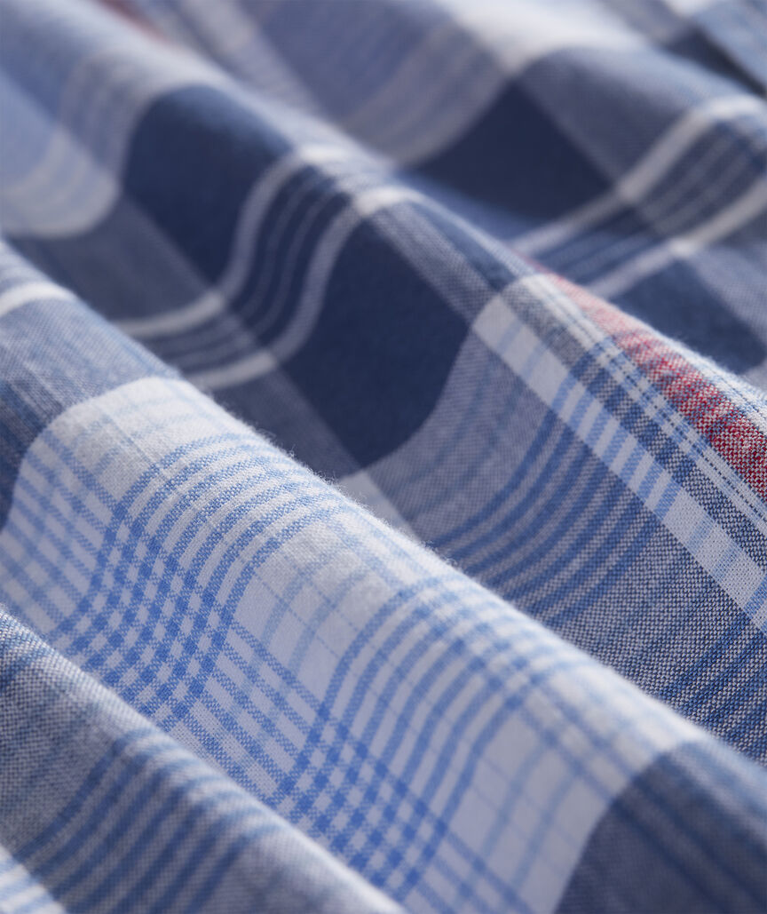 Stretch Cotton Madras Plaid Shirt