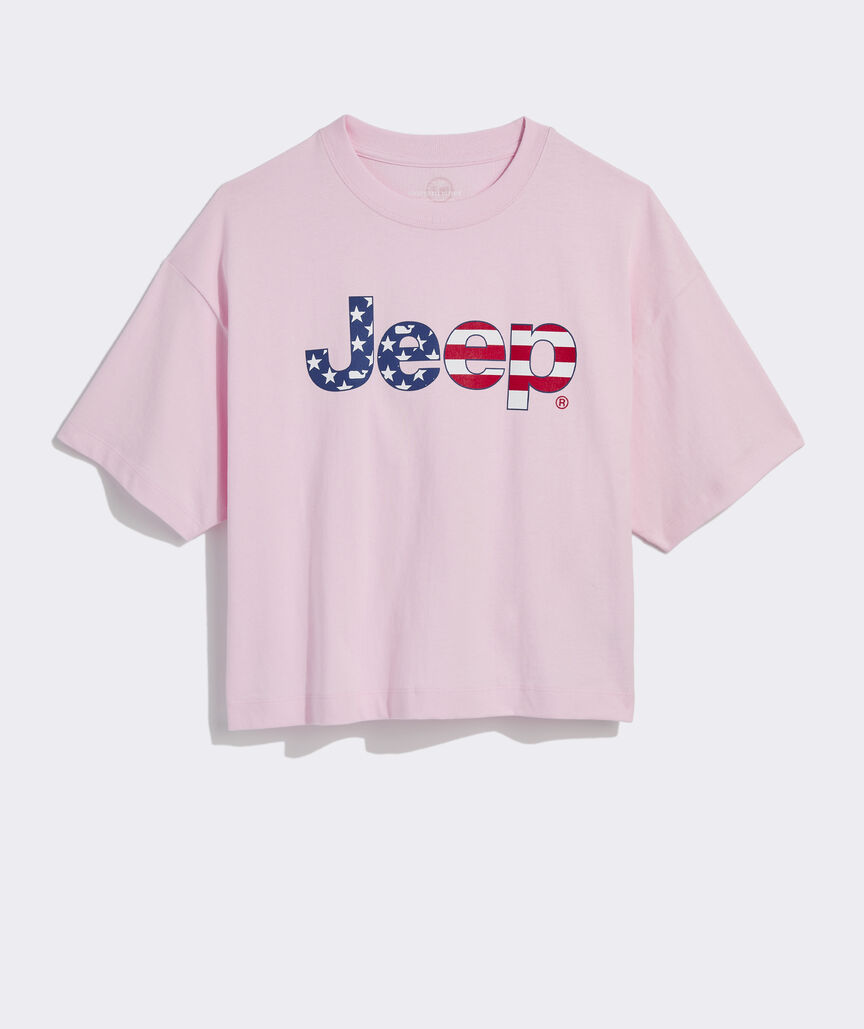 Jeep Collection Women's USA Logo Boxy Tee