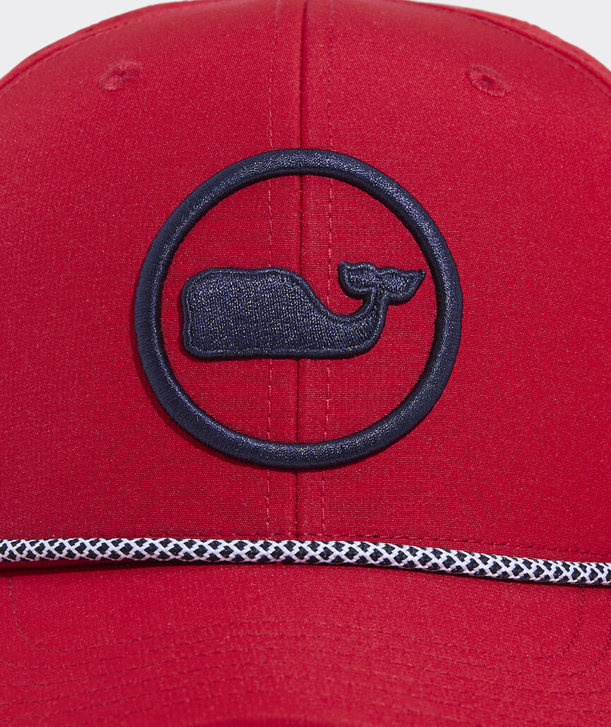 Whale Dot Perforated Flat Brim Trucker Hat